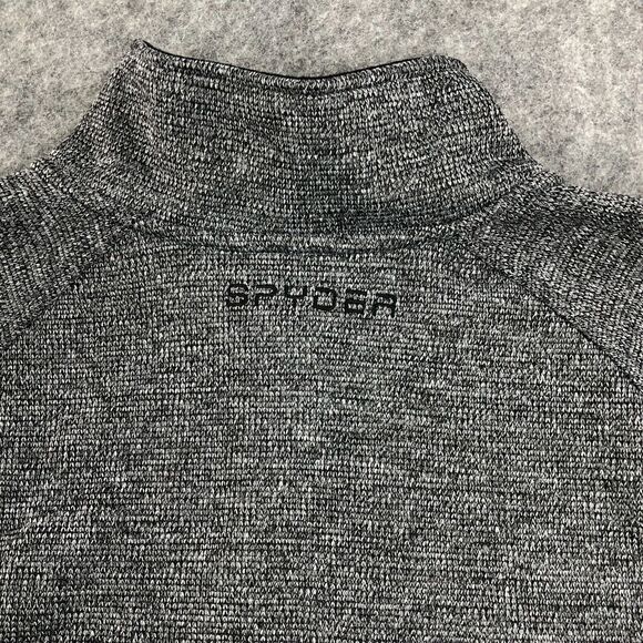 Spyder Womens 1/4 Zip Pulliover Medium Gray Black Sweater Long Sleeve Stretch - Picture 6 of 11